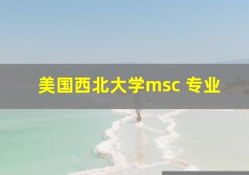 美国西北大学msc 专业